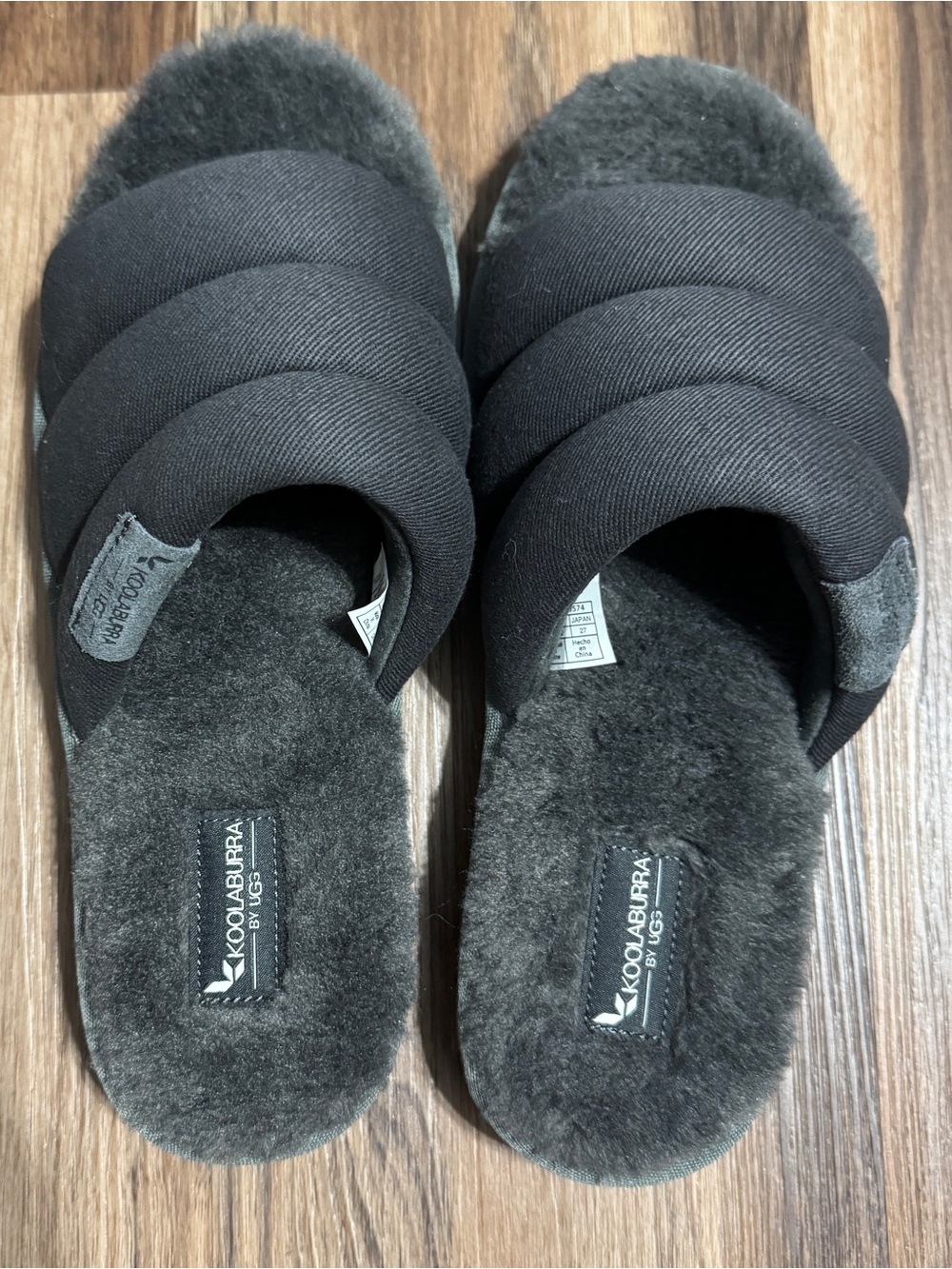 KOOLABURRA By UGG Rommie Men's Gray Slippers Faux Fur Lining Sz. 9 - Picture 3 of 9